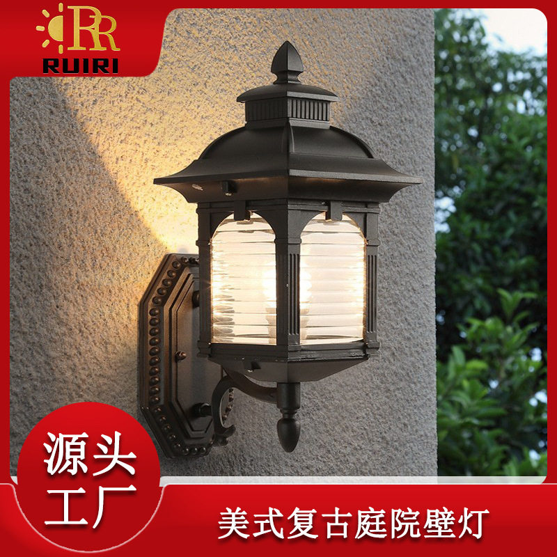 新中式现代led卧室灯户外防水壁灯创意复古庭院灯家用铝灯具批发