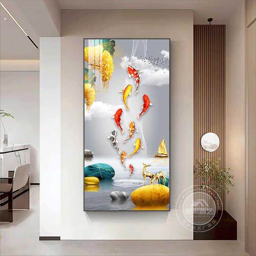 入门玄关装饰画客厅墙壁挂画玄关画现代轻奢玄关墙正对入户门壁画