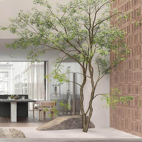 彷真绿色植物大型枫树鸡爪槭彷真树造景室内别墅酒店橱窗天井装饰
