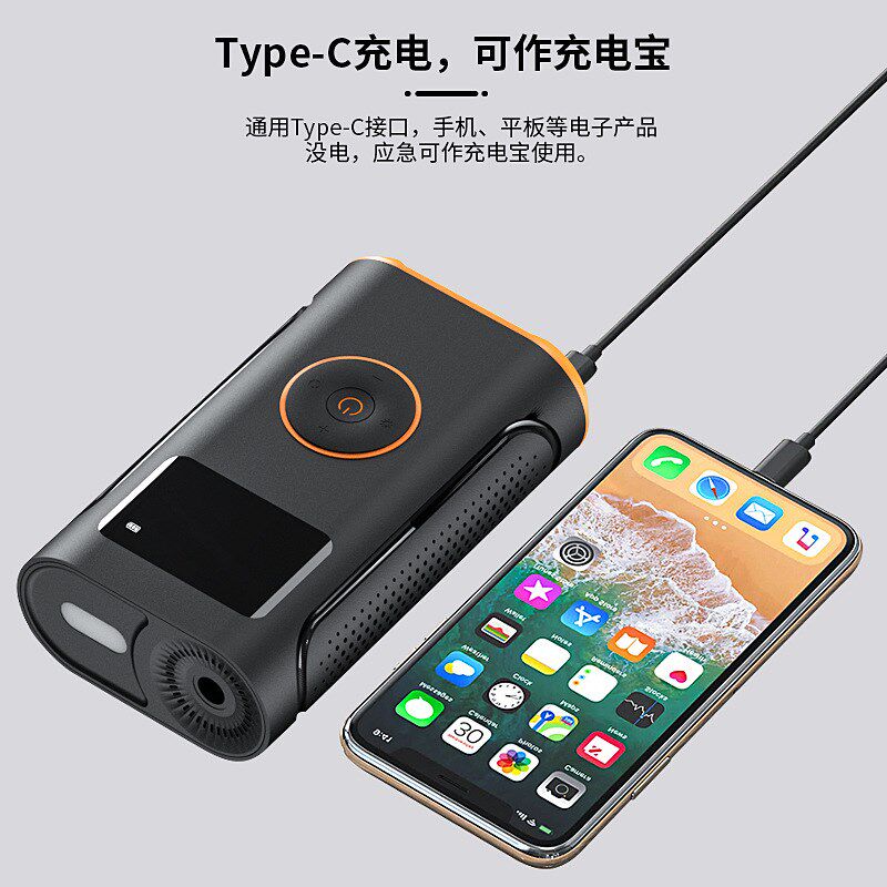 便携式应急汽车充气泵电子手持数显无线打气泵家用电动轿车打气泵