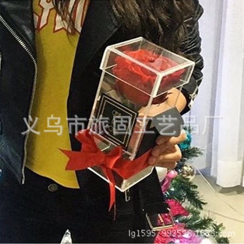 透明亚克力永生9朵精美鲜花盒 玫瑰花盒 可按客人要求