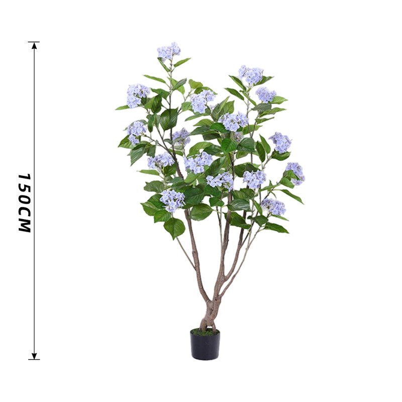 亚马逊仿真绣球花树粉色仿生植物盆栽室内落地摆件高仿真图片