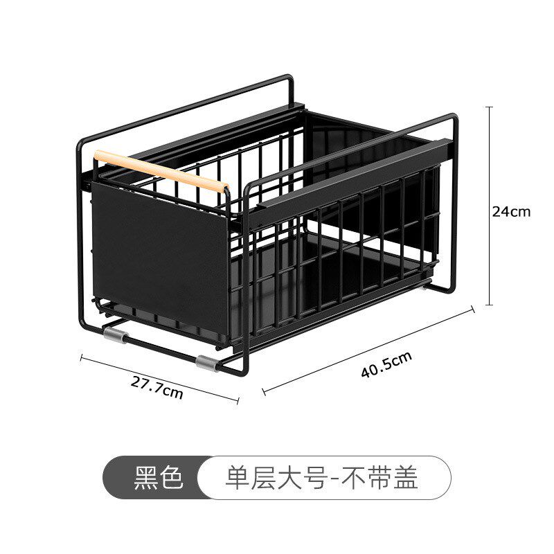 原木棒厨房下水槽置物架调料碗碟抽拉式水池收纳架橱柜拉篮分层架