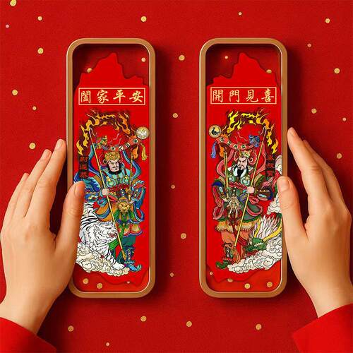 尊贵款门神尉迟恭秦叔宝张飞关羽春节护宅装饰迎新纳福