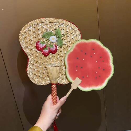 麦秸秆扇子蒲扇古风扇芭蕉扇夏天团扇高颜值手摇扇家用便携2026新