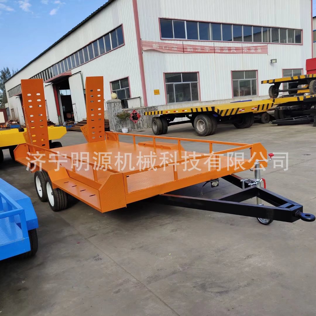 牵引式3吨双轴电刹挖机运输车