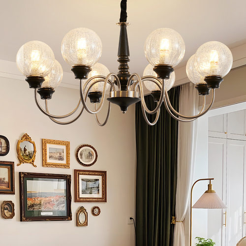 客厅吊灯中古风法式复古大厅