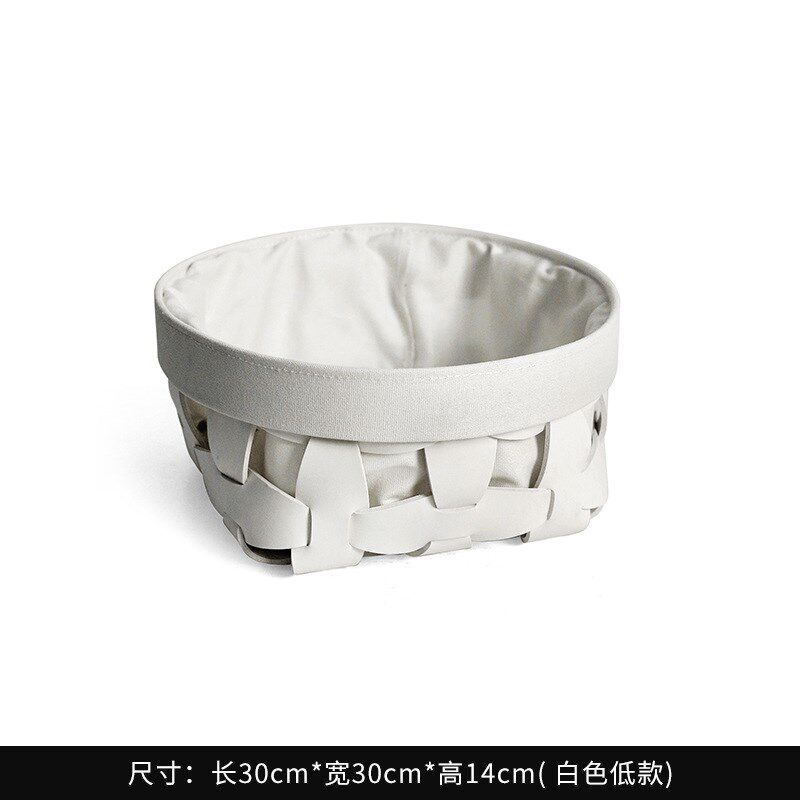 白色编织皮革脏衣篓高档现代洗衣收纳筐家用民宿编织镂杂物置物筐