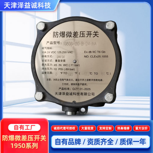 厂家直销1950G-20-B继电器电路防爆差压开关滤网气体微差压开关