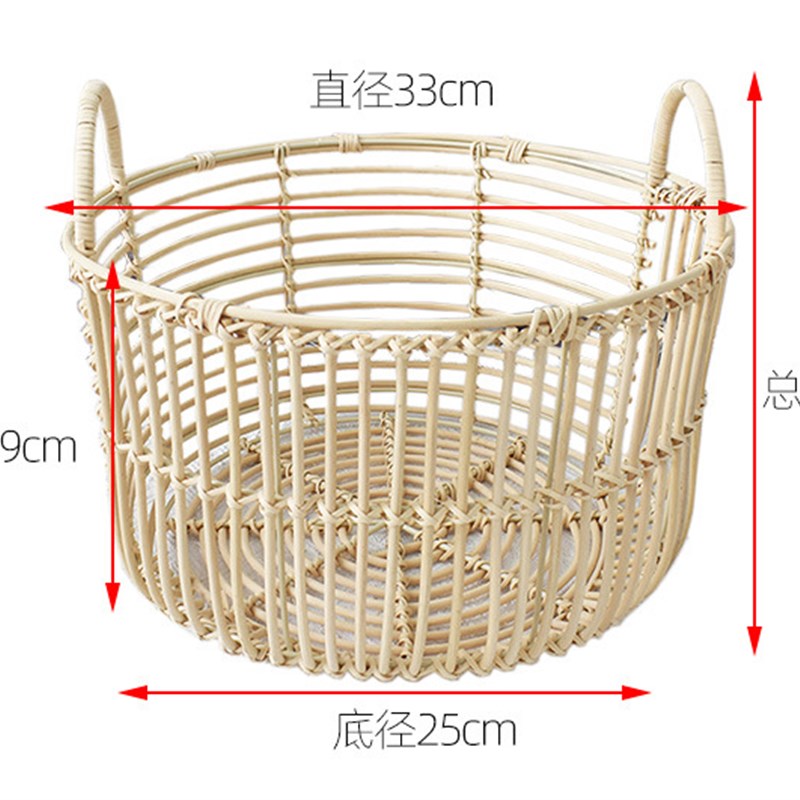 新品手工印尼藤毛巾筐藤编脏衣篮酒店脏毛巾收纳筐客厅手提置物筐