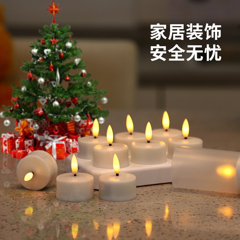 6座led电子无焰蜡烛定时充电遥控仿真火苗装饰告白布置电子蜡烛灯