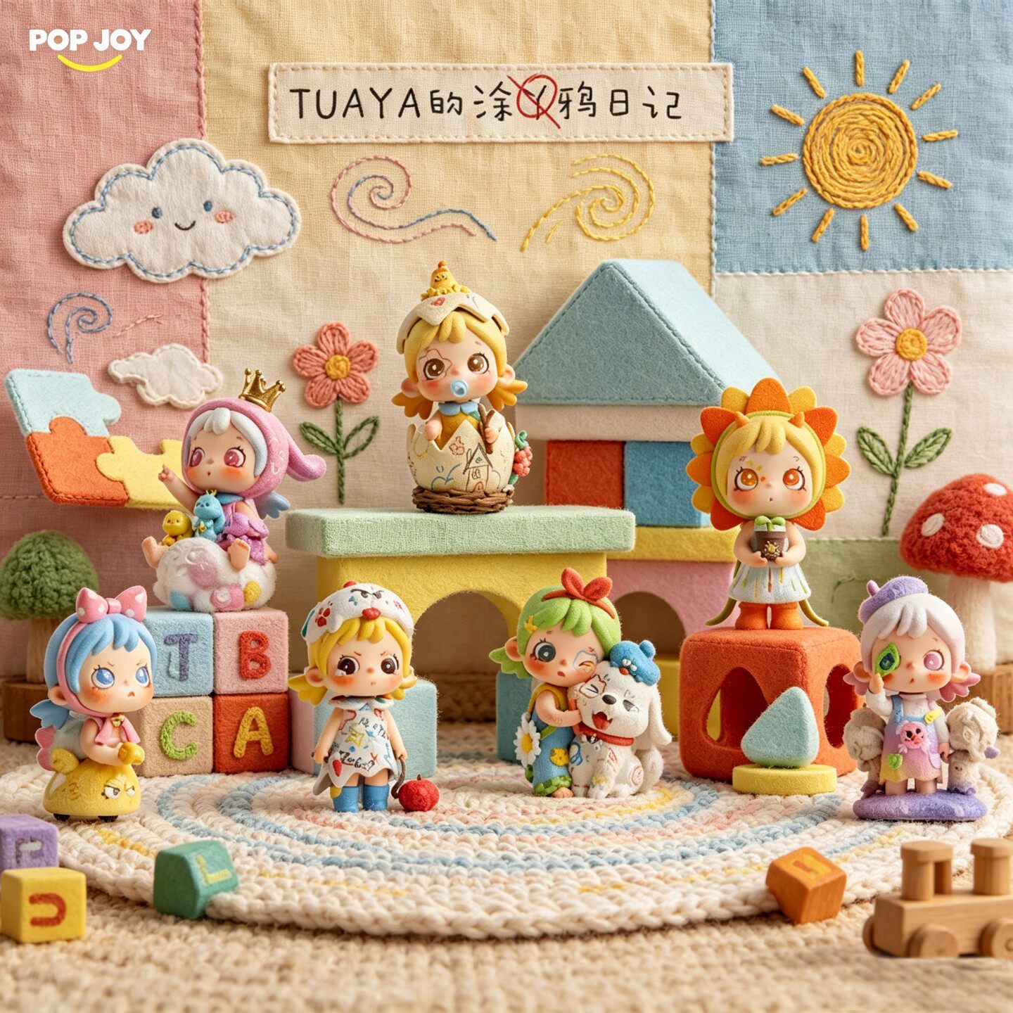 POP JOY TUAYA涂鸦日记系列涂丫丫搪胶盲盒可爱摆件女生礼品摆件