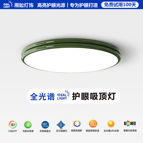 卧室灯新款北欧轻奢吸顶灯简约现代全光谱护眼灯具主卧书房间灯
