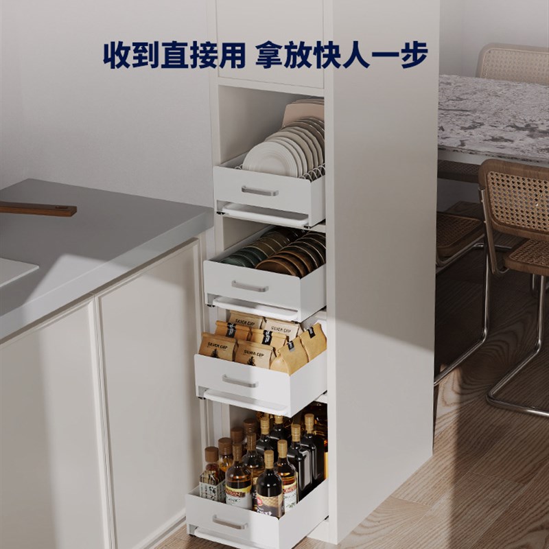 御仕家厨房碗碟置物架橱柜拉篮下水槽放碗架抽拉式碗盘沥水收纳架