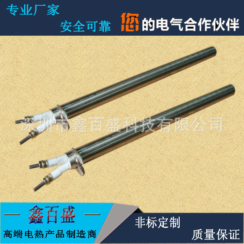 单头电热管 大功率加热棒 模具不锈钢加热管 带安装垫片发热管