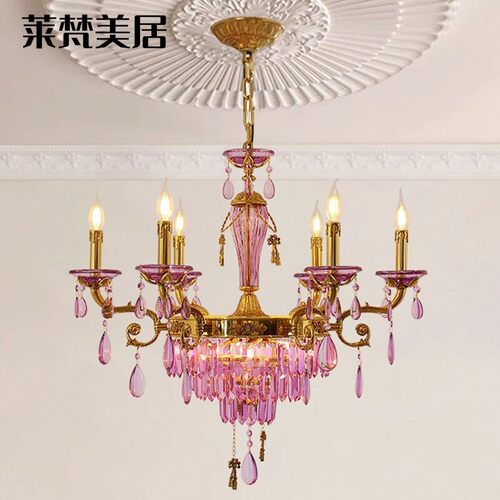 莱梵美居欧式铜灯法式中古全铜水晶吊灯客厅餐厅楼梯网红别墅奢华
