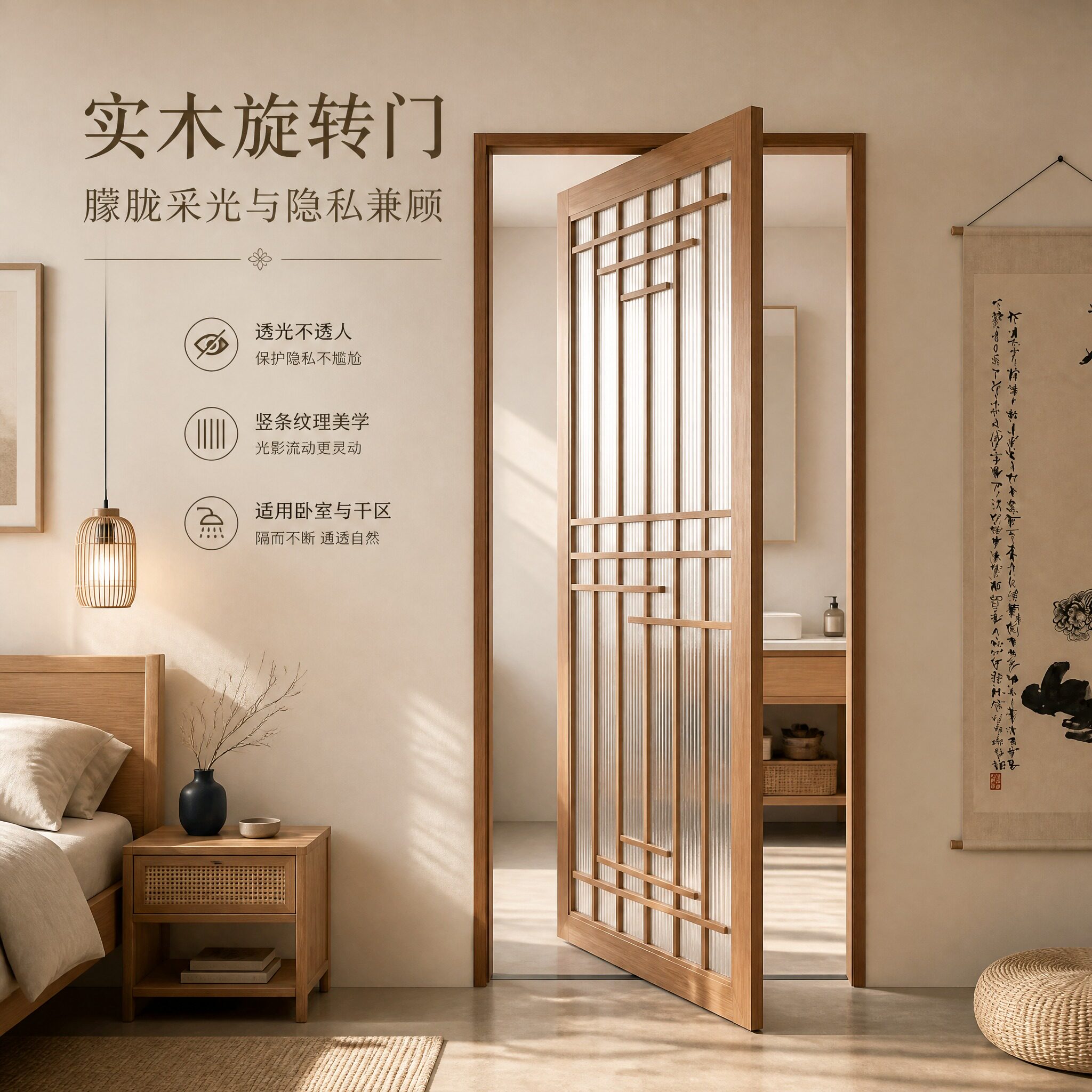定制实木旋转门全国上门安装图片