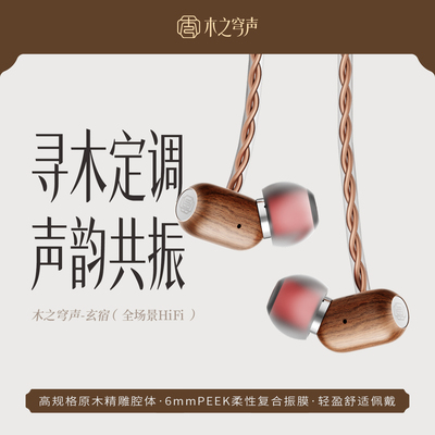 木之穹声 玄宿实木HiFi耳机有线入耳式原木手工小众游戏音乐耳塞
