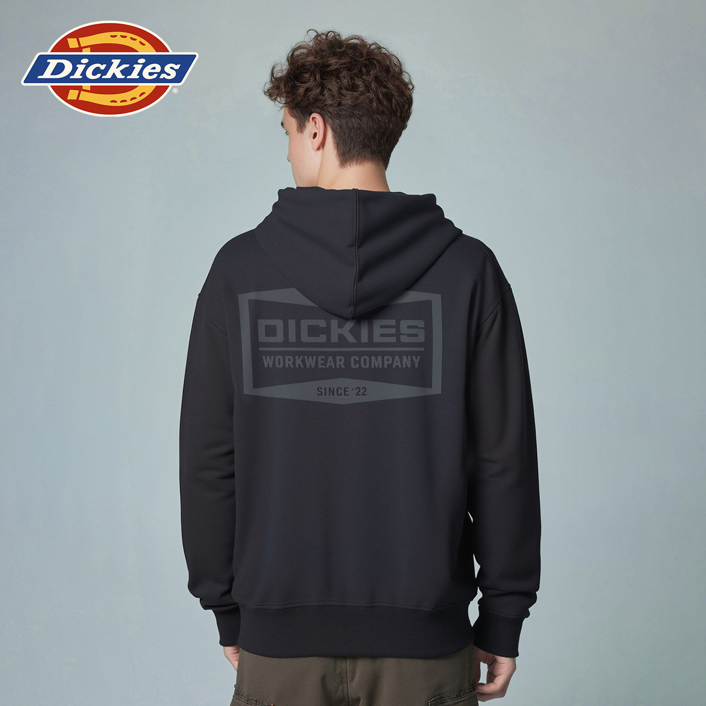 Dickies帝酷适25秋冬背后字母印花连帽卫衣开衫拉链夹克男女情侣