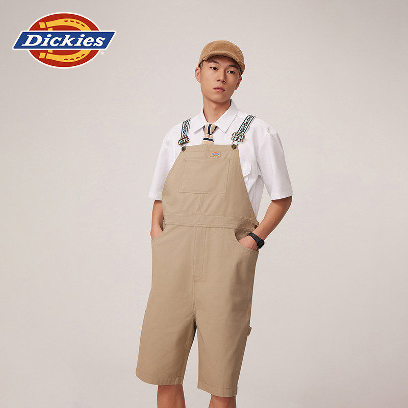 Dickies帝酷适2025春夏季新品府绸面料工装休闲宽松花背带裤男款