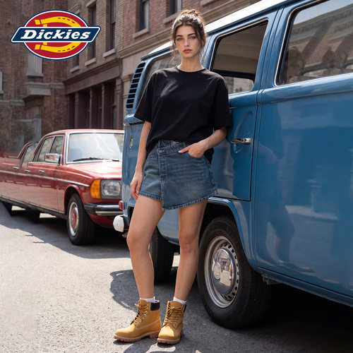 Dickies帝酷适2026夏季新品女士休闲牛仔短裤不规则假裙牛仔裤裙