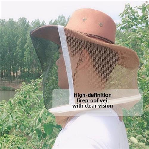 马蜂服养蜂工具透气牛仔防蜂帽蜂衣蜂帽面网加厚蜂服蜜蜂帽防护服