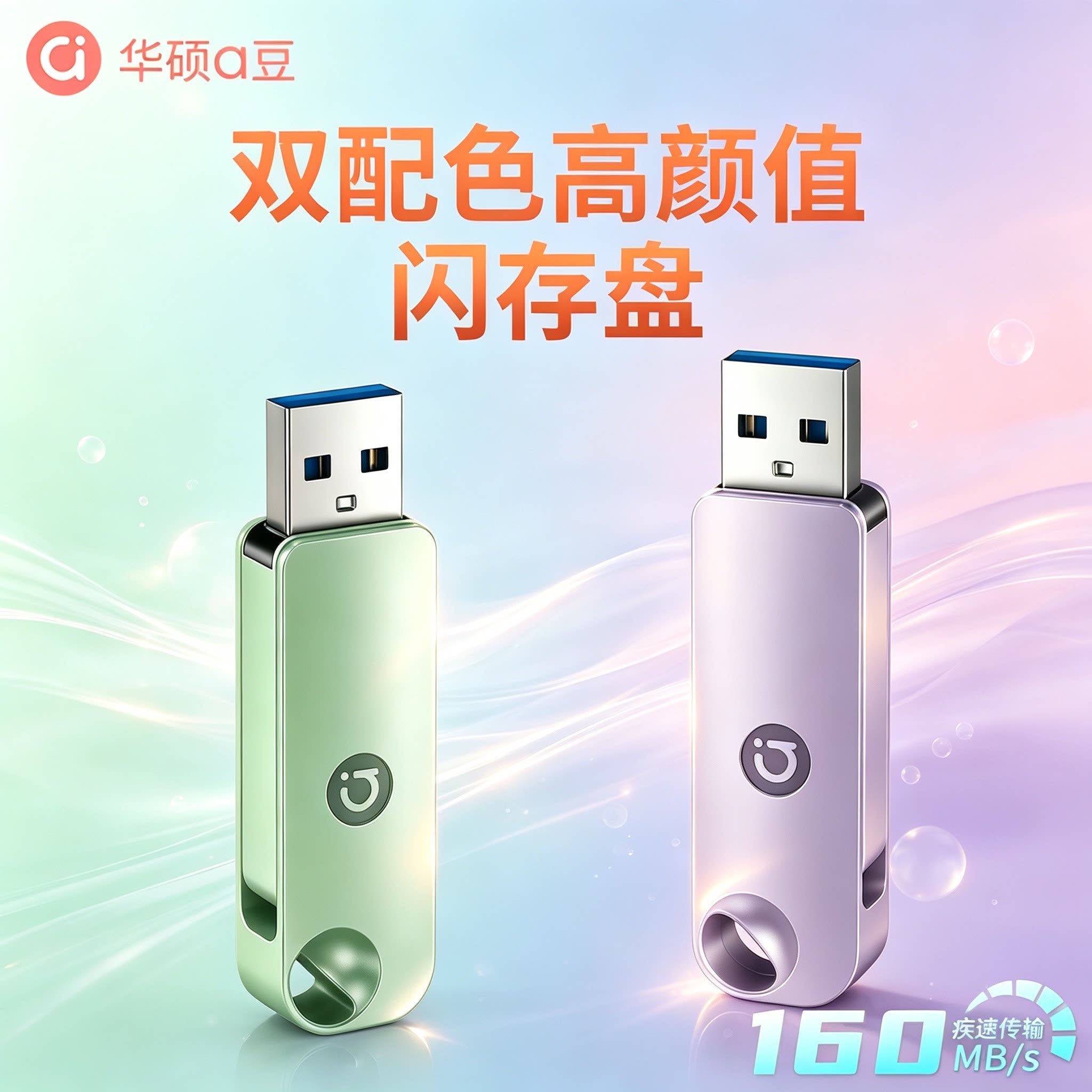华硕a豆金属旋转高读速U盘