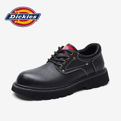 Dickies男鞋2026新款秋季黑色低帮马丁靴男款休闲大头皮鞋工装鞋