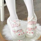 学生百搭Lolita休闲板鞋 粉色卡哇伊日系草莓熊帆布鞋 女2026春秋款