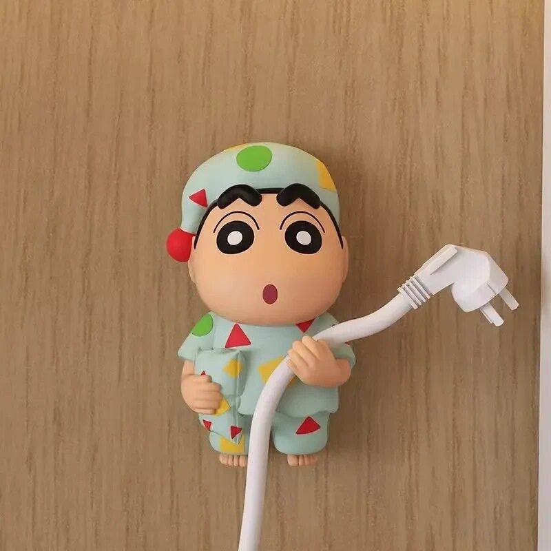 蜡笔小新免打孔电源线收纳架