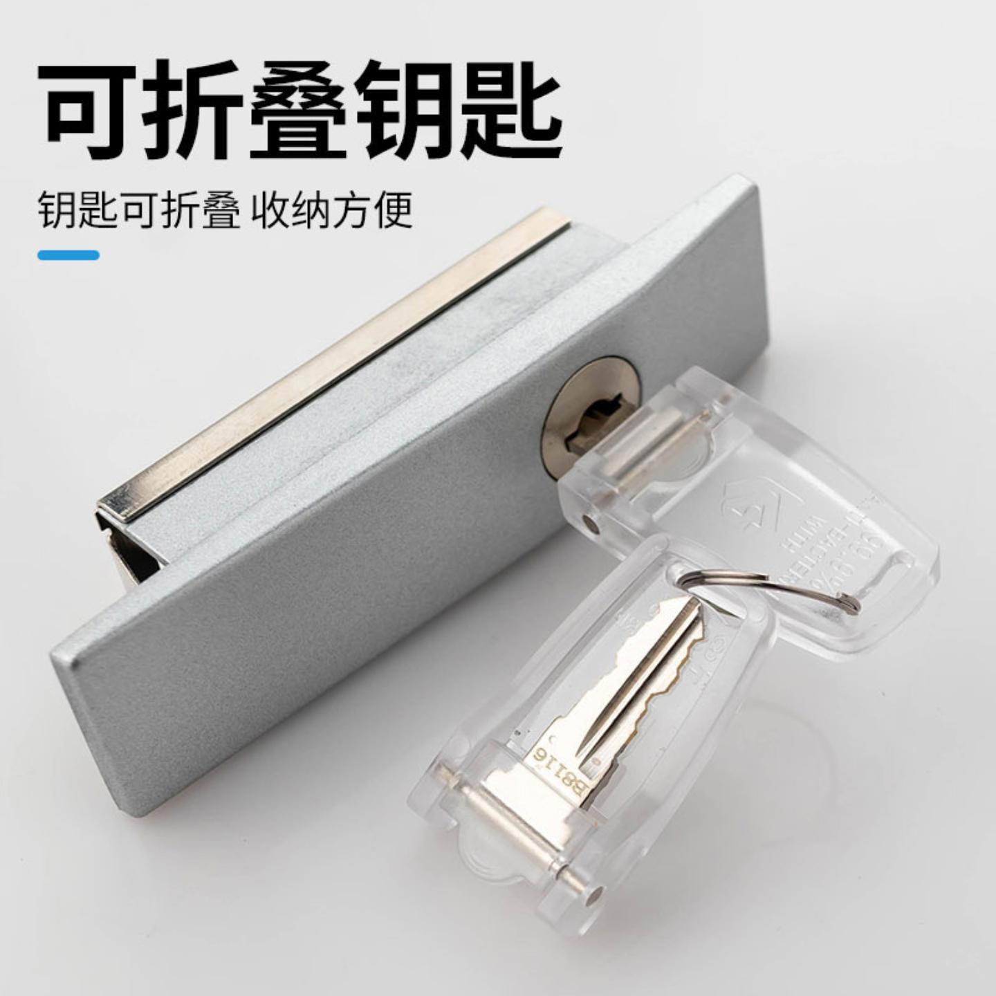 铁皮柜移门锁文件柜平开门锁钢制推拉门锁双开柜子钩锁全套带图片