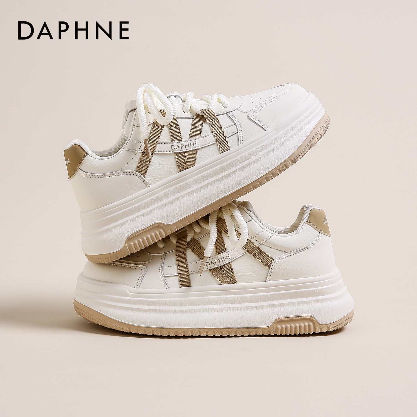 达芙妮厚底增高小白鞋女2026春季新款日常百搭时尚板鞋女鞋休闲鞋