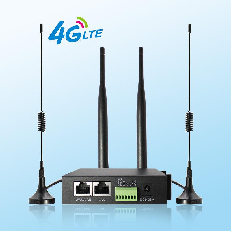 工业级导轨安装宽电压全网通300M串口透传物联网WiFi插卡4g路由器