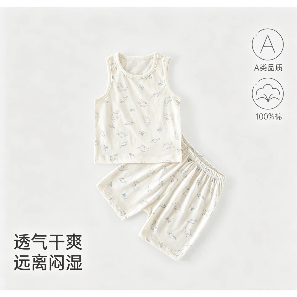 夏装纯棉男女童两件套夏A类