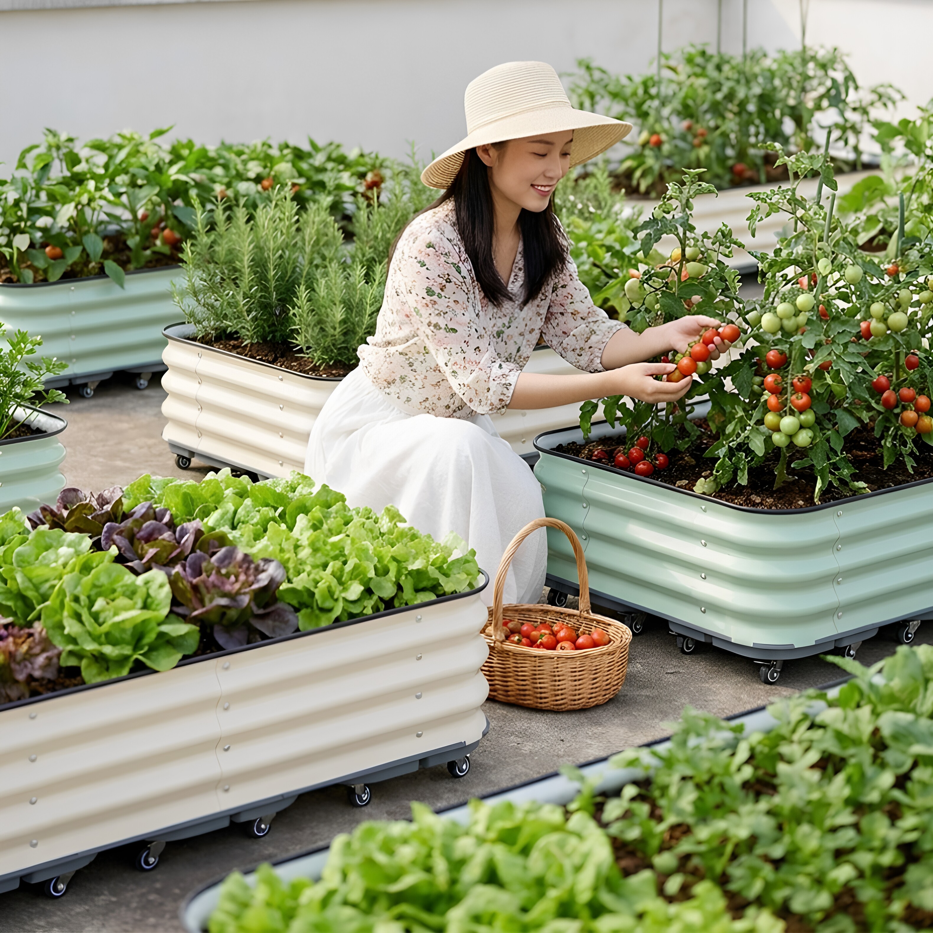 金属移动种植箱阳台菜园户外
