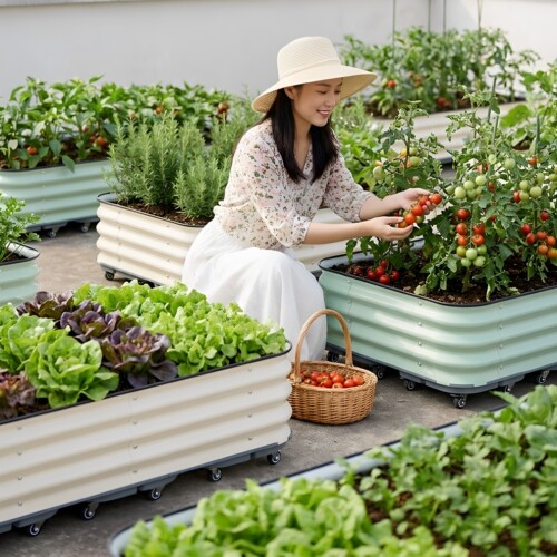 金属移动种植箱阳台菜园户外
