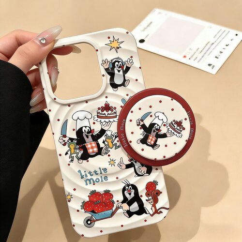 波漾壳小鼹鼠适用于苹果17promax手机壳16pro新款iphone14磁吸支架13可爱12硅胶11