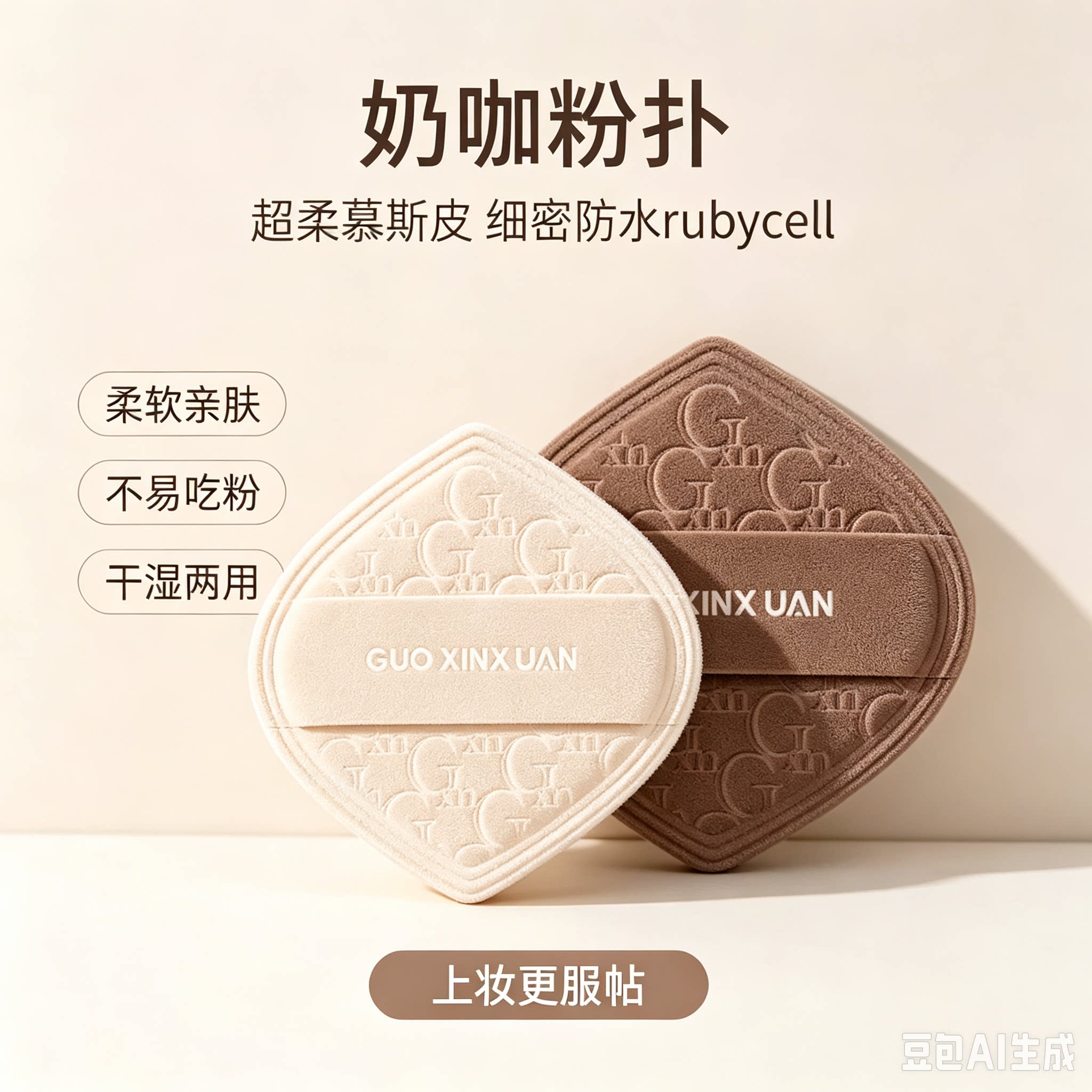 【下单立减50】奶咖粉扑气垫棉花糖粉底液专用干湿两用化妆JM
