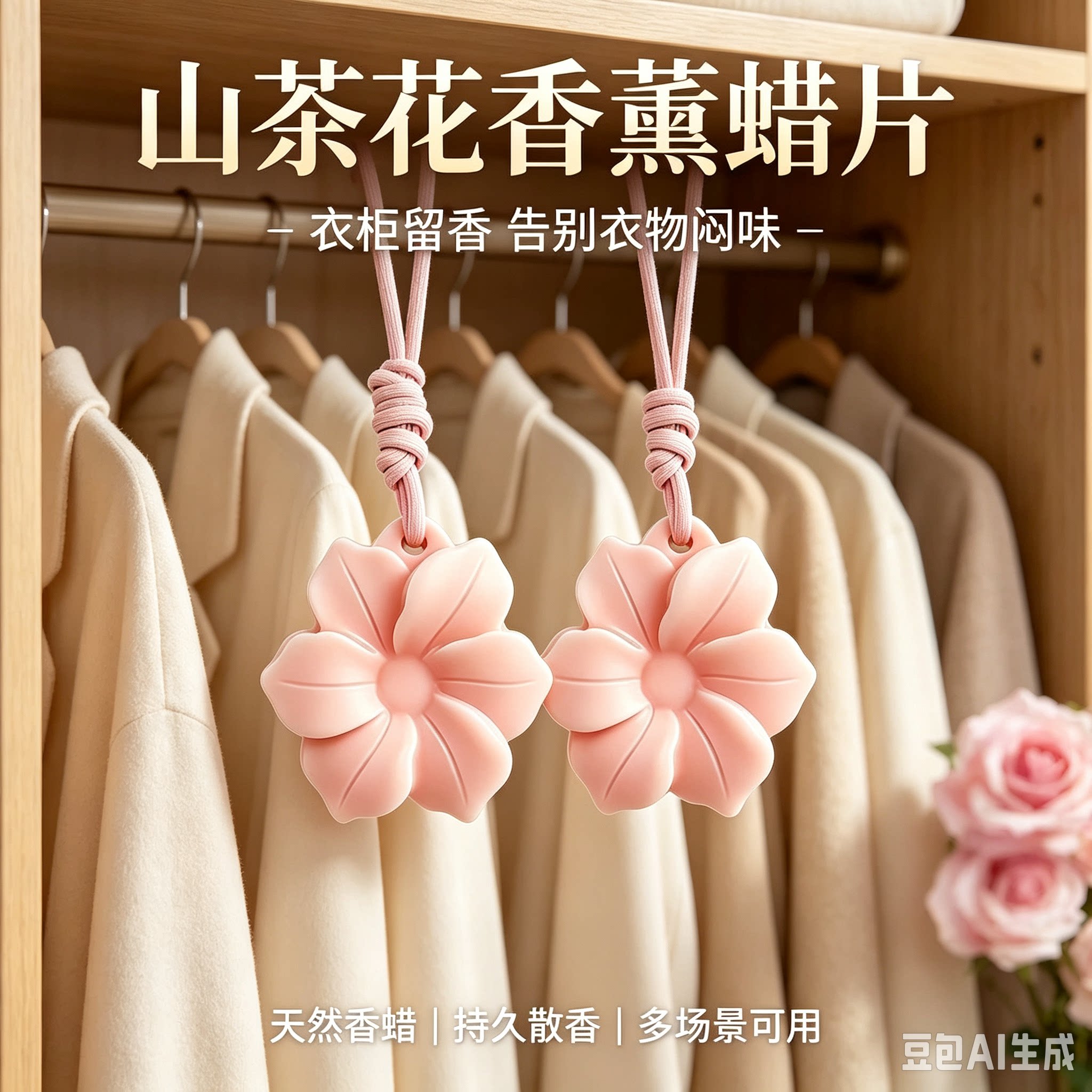 衣柜香薰蜡片衣橱香包衣物持久留香除味玫瑰花香氛挂件伴手礼JH