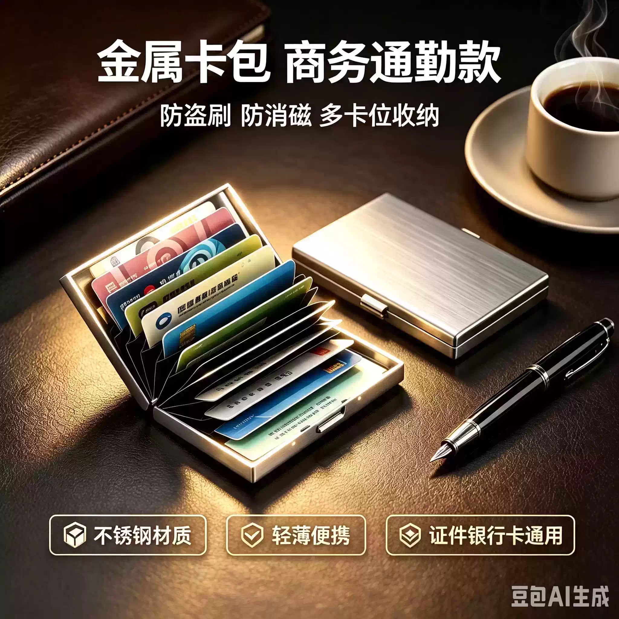 防盗刷金属卡包男士卡片包女式防消磁小巧卡盒卡套放驾驶证zy
