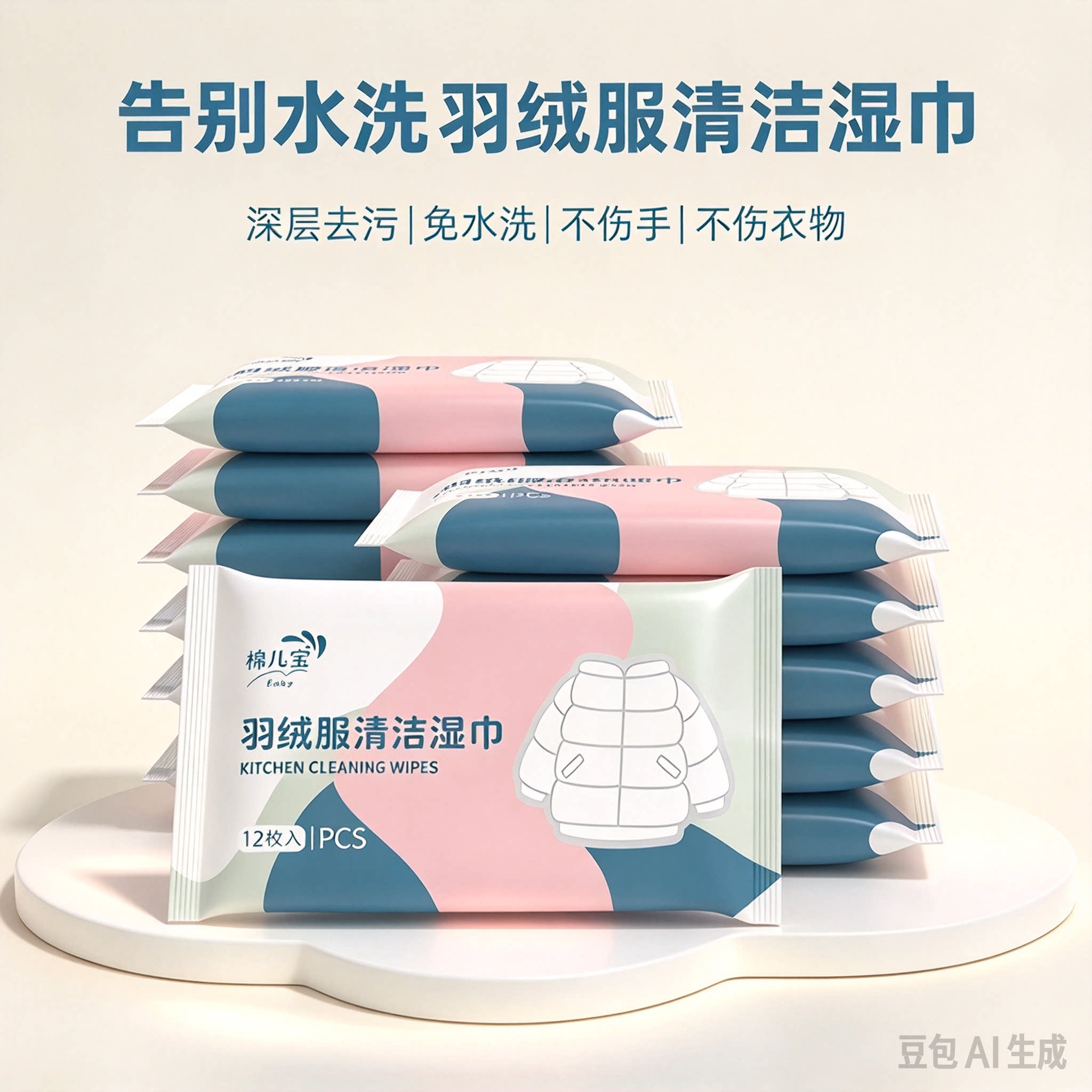【限时促销】羽绒服清洁湿巾免洗去污火锅油污渍持久留香便携JM