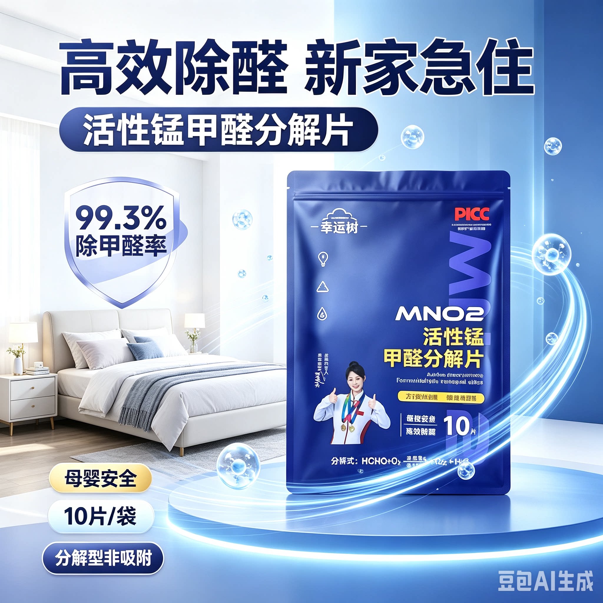 活性锰甲醛分解片便捷除甲醛吸异味家用新房新车衣柜除醛片方便JM