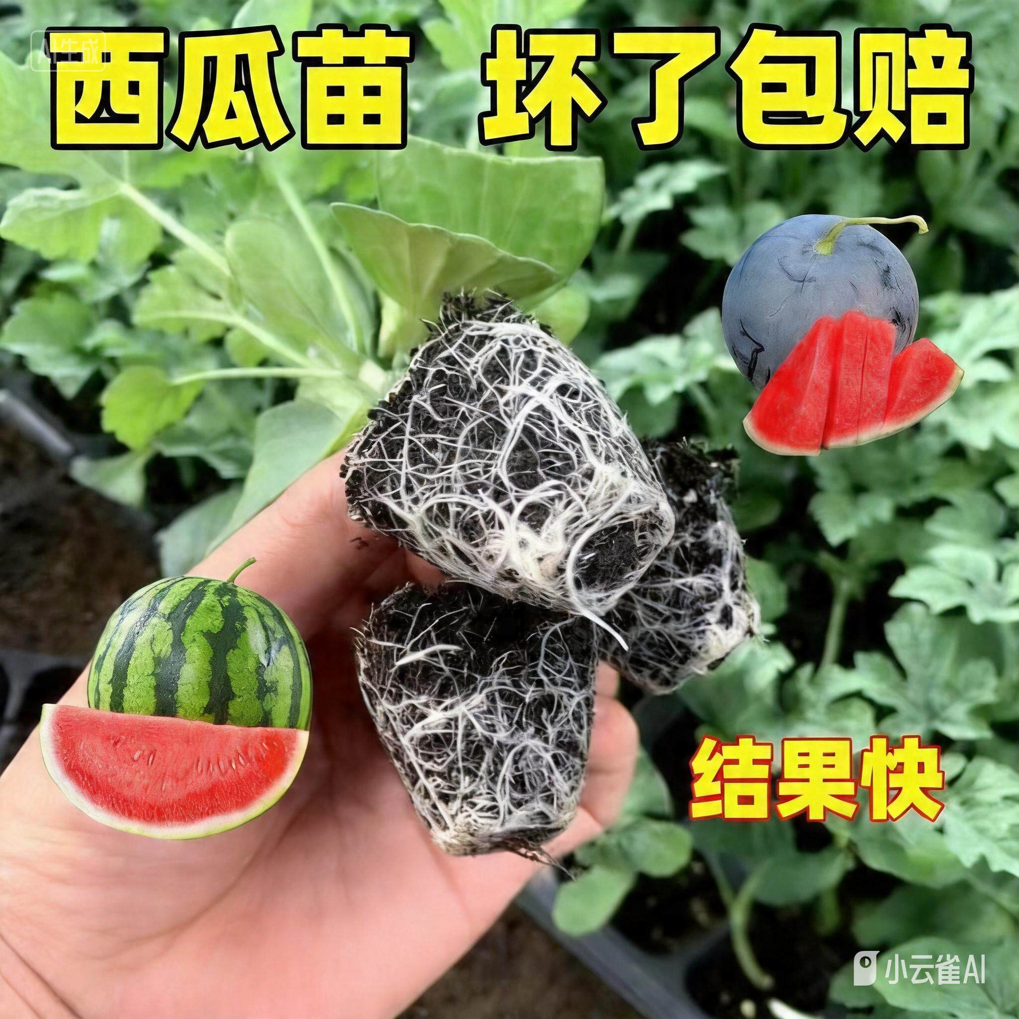 【优质西瓜苗】冰糖西瓜苗超甜高产早熟带土发货适阳台小院种植CZ
