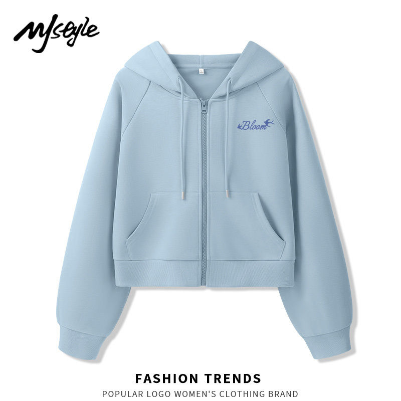 MJSTYLE短款连帽卫衣外套