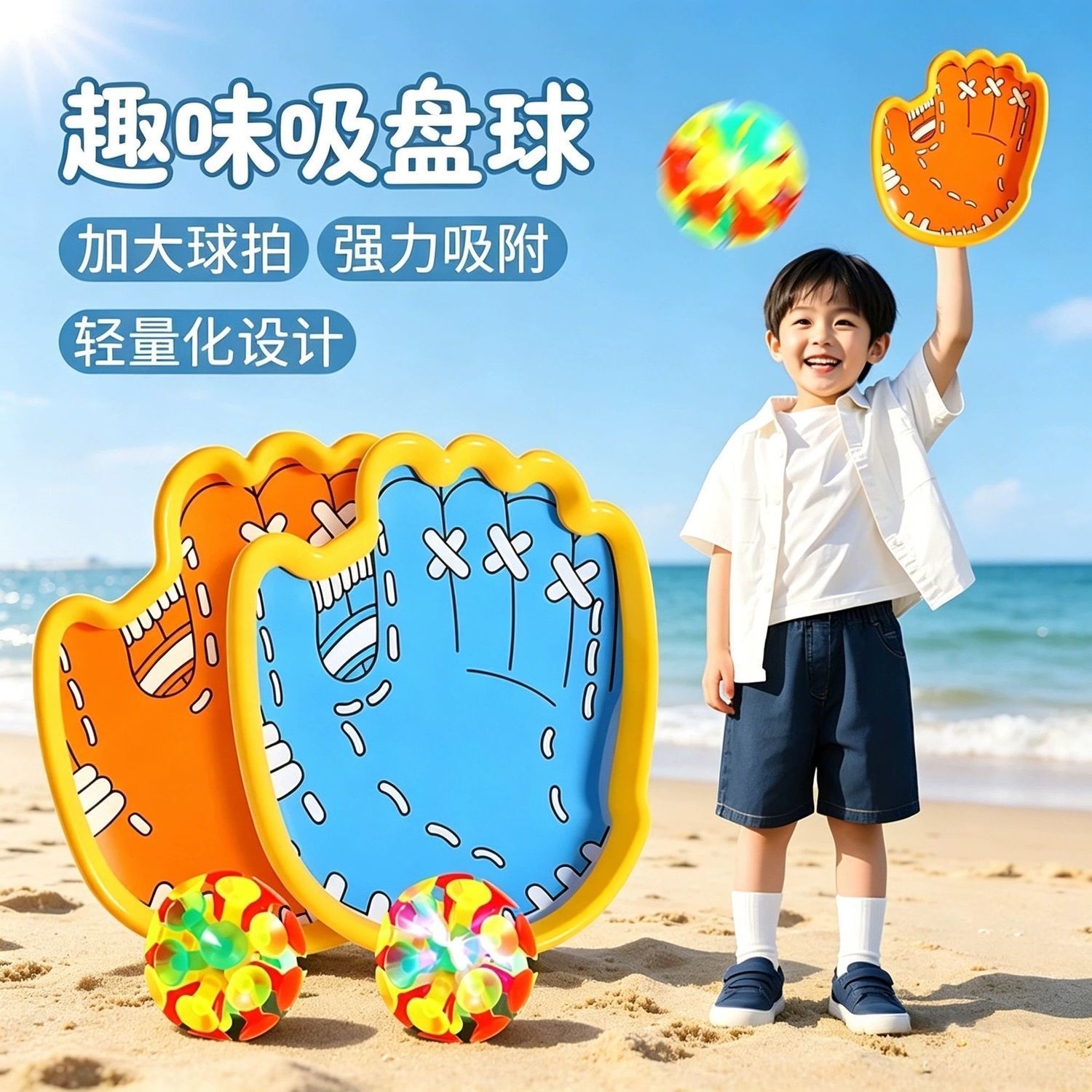 发光抛接球室内外儿童投掷标靶吸盘粘球双人对接游戏玩具粘盘球ly