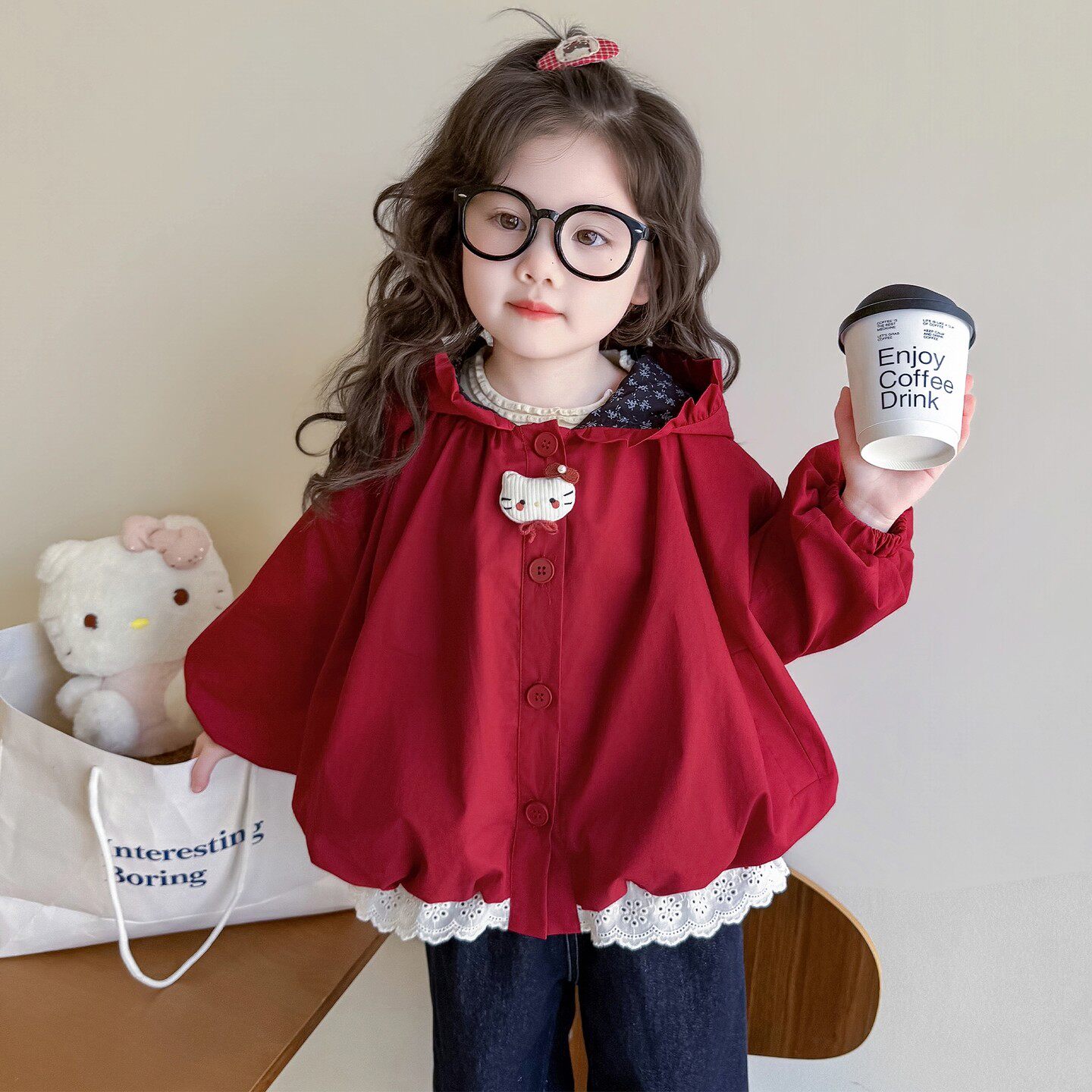 女童春秋款外套2026新款儿童女宝宝春季小女孩洋气早春装上衣猫咪