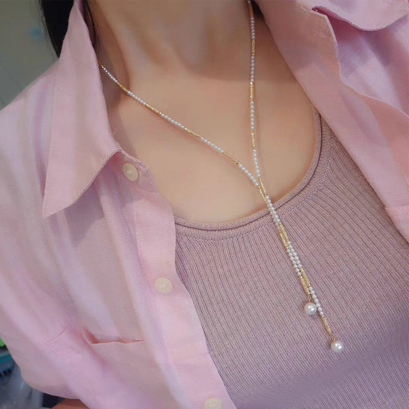 磁吸扣一款多戴珍珠项链配饰女锁骨链轻奢小众高级感串珠颈链饰品