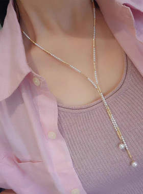 磁吸扣一款多戴珍珠项链配饰女锁骨链轻奢小众高级感串珠颈链饰品