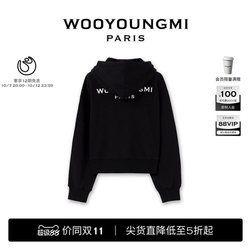 WOOYOUNGMI25秋冬女士简约休闲日常舒适金属LOGO款长袖卫衣
