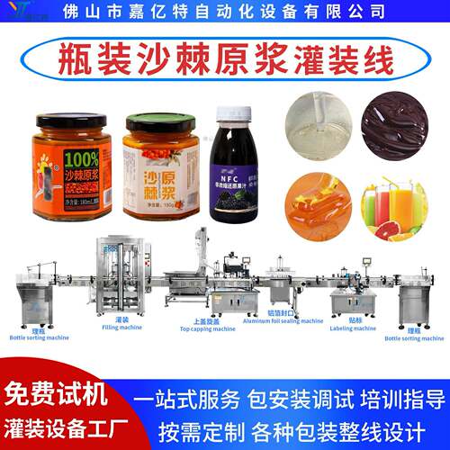 装沙棘原浆灌装机桑葚汁灌装机器浓缩果汁原浆灌装封口打包机